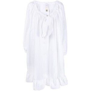 Patou Tie-Neck Peplum Dress With Balloon Sleeves - NWT